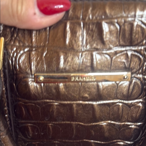 Brahmin Croc-Embossed Satchel in Rich Brown - Picture 15 of 16